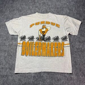Vintage Purdue Boilermakers Graphic T-Shirt Heather Grey Size XL